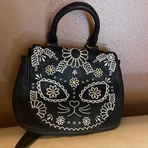 Black-Sugar-Skull-Day of the Dead Cat Crossbody by Loungefly